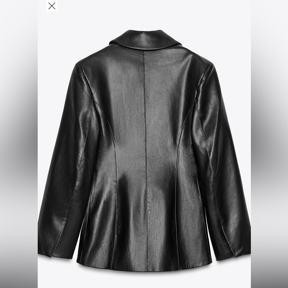 Zara Black Leather Jacket - Picture 5 of 6